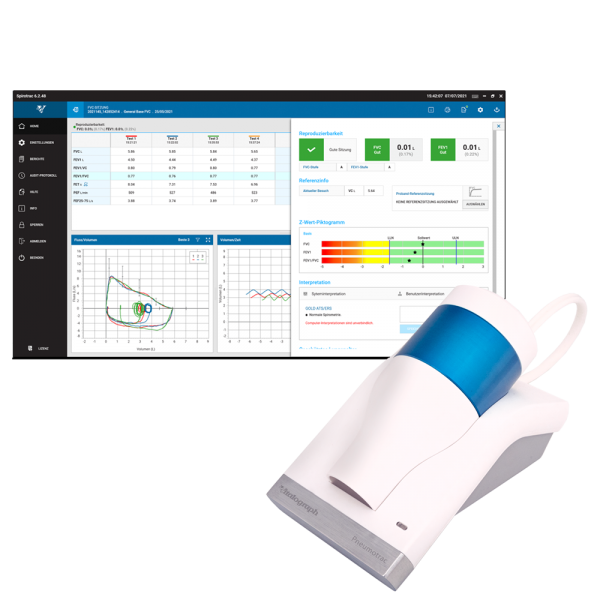 Vitalograph Pneumotrac PC-Spirometer, neu, Spirometrie, Spirotrac 6 Software, Fleisch Pneumotachograph