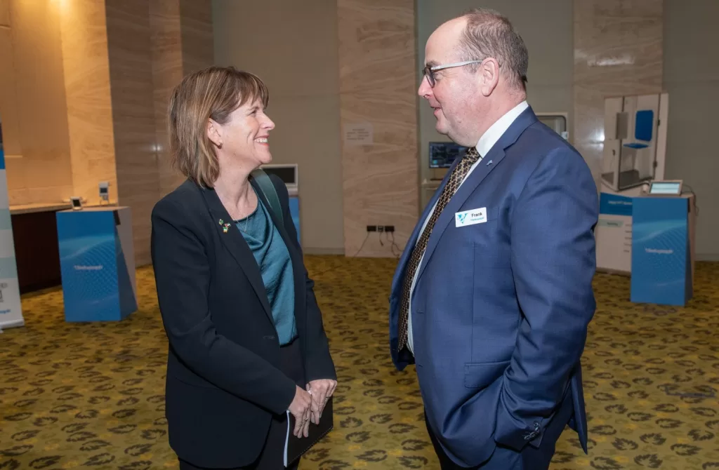 Irish Ambassador to UAE Alison Milton meets Frank Keane CEO Vitalograph, Dubai